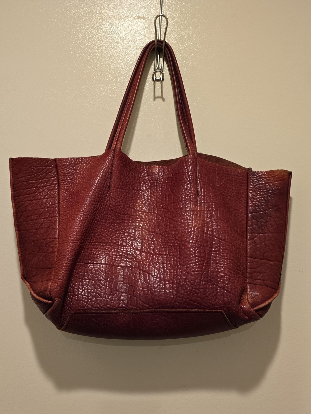 Ampersand As Apostrophe Large Oxblood Red Leather Tote